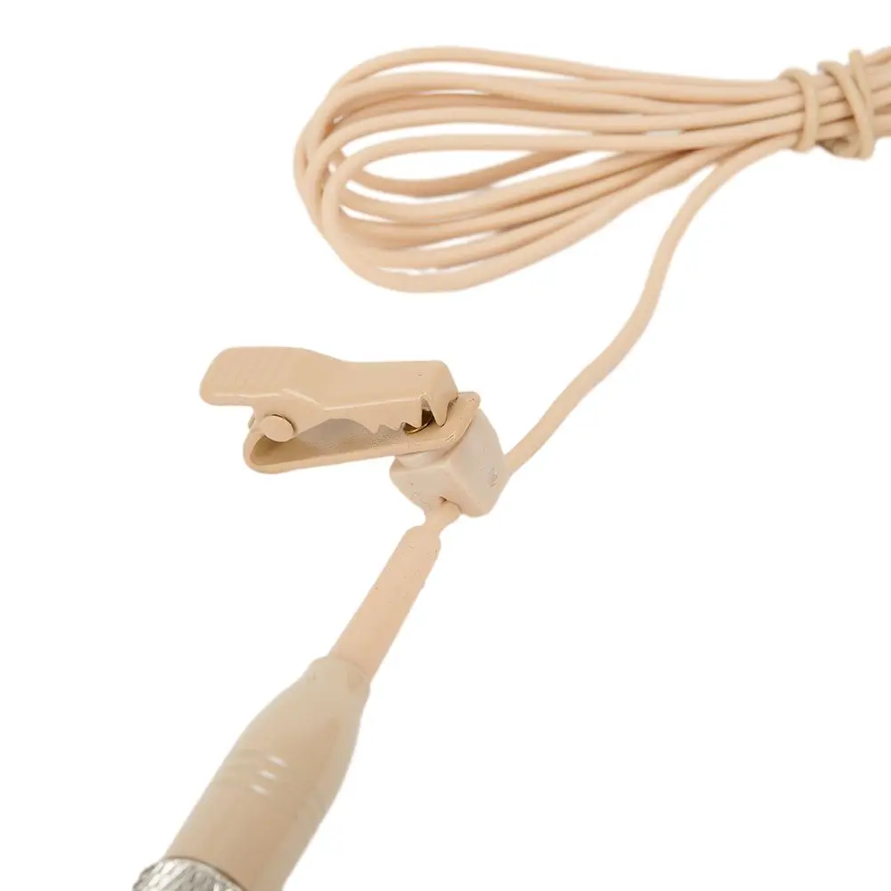 1PCS Beige Lavalier Lapel Clip Microphone 3.5mm 3-Pin 4-Pin XLR For Shure Wireless Mouthpiece Instrument Audio Microphone