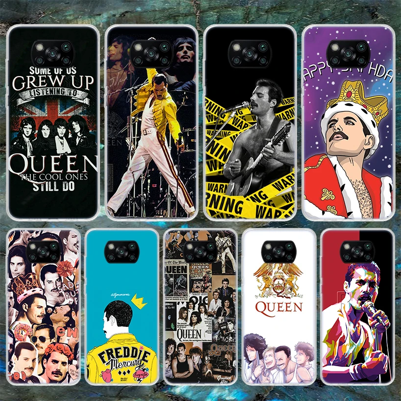 Rock Funky Freddie Mercury Queen Soft Phone Case For Xiaomi Poco X3 Pro X6 X5 X4 NFC F6 F5 M5S M4 M3 F4 Gt F3 F2 F1 M2 Fundas Co