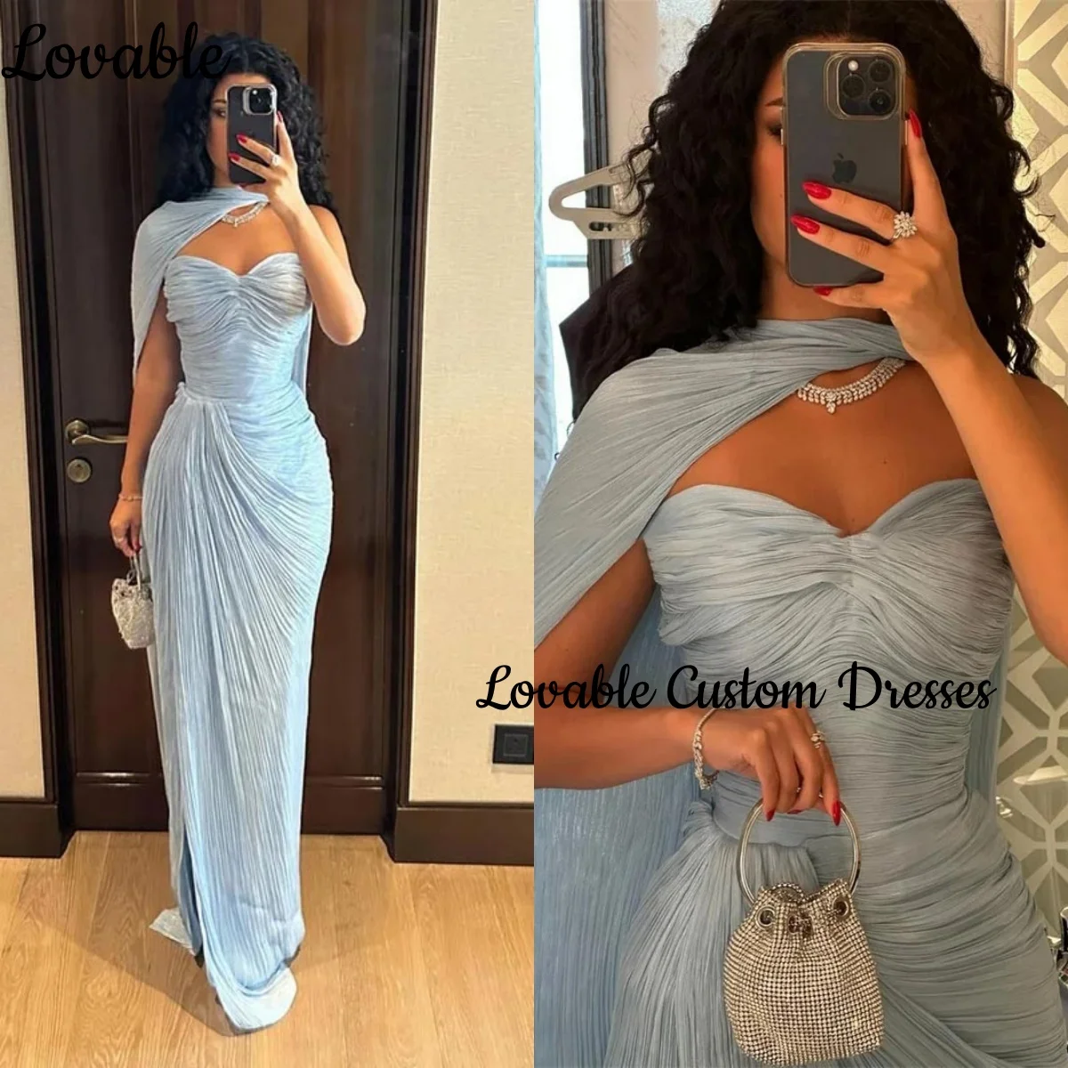 Dubai Abito da sera di lusso A-Line Split Sweetheart Abiti da cerimonia formale Lunghezza pavimento Cerniera con volant Abiti da festa Cap