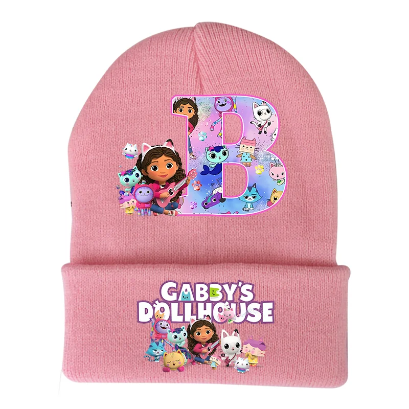 Gabby Dollhouse Knitted Cap Headgear Anime Figure Winter Woolen Hat Cartoon Skullies Beanies Boys Girls Bonnet Birthday Gifts