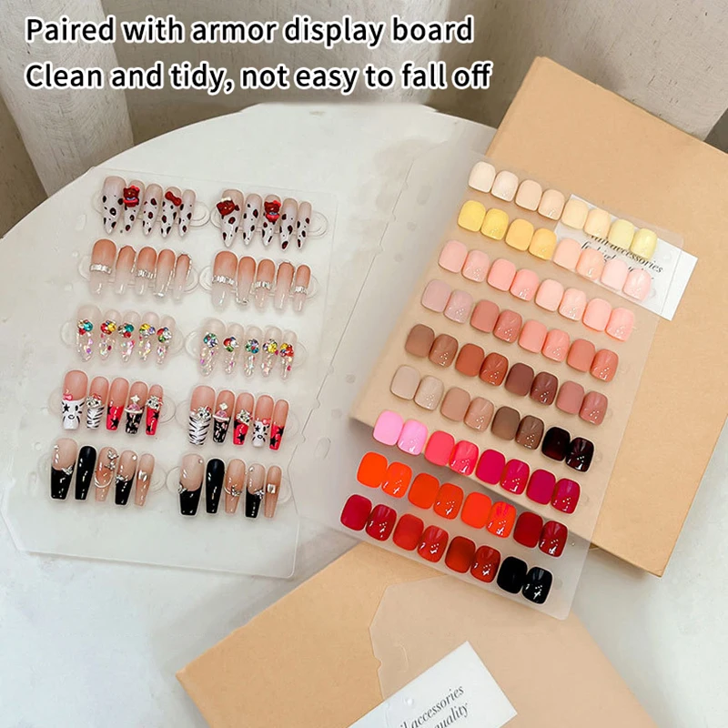 60/66 stücke Transparent Doppel Klebeband Falsche Nägel Display-ständer Kleber Aufkleber Acryl Praxis Zeigt Bar Nail art Werkzeuge