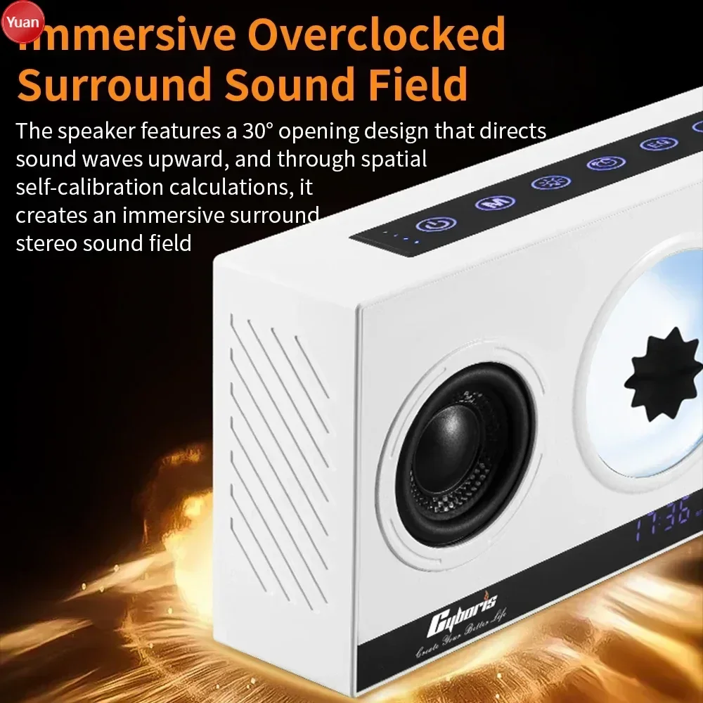 

Newly Designed Magnetic Fluid Speaker 24W Subwoofer Speakers Wireless 3D Stereo Surround Alarm Clock Boombox TWS Audio Player