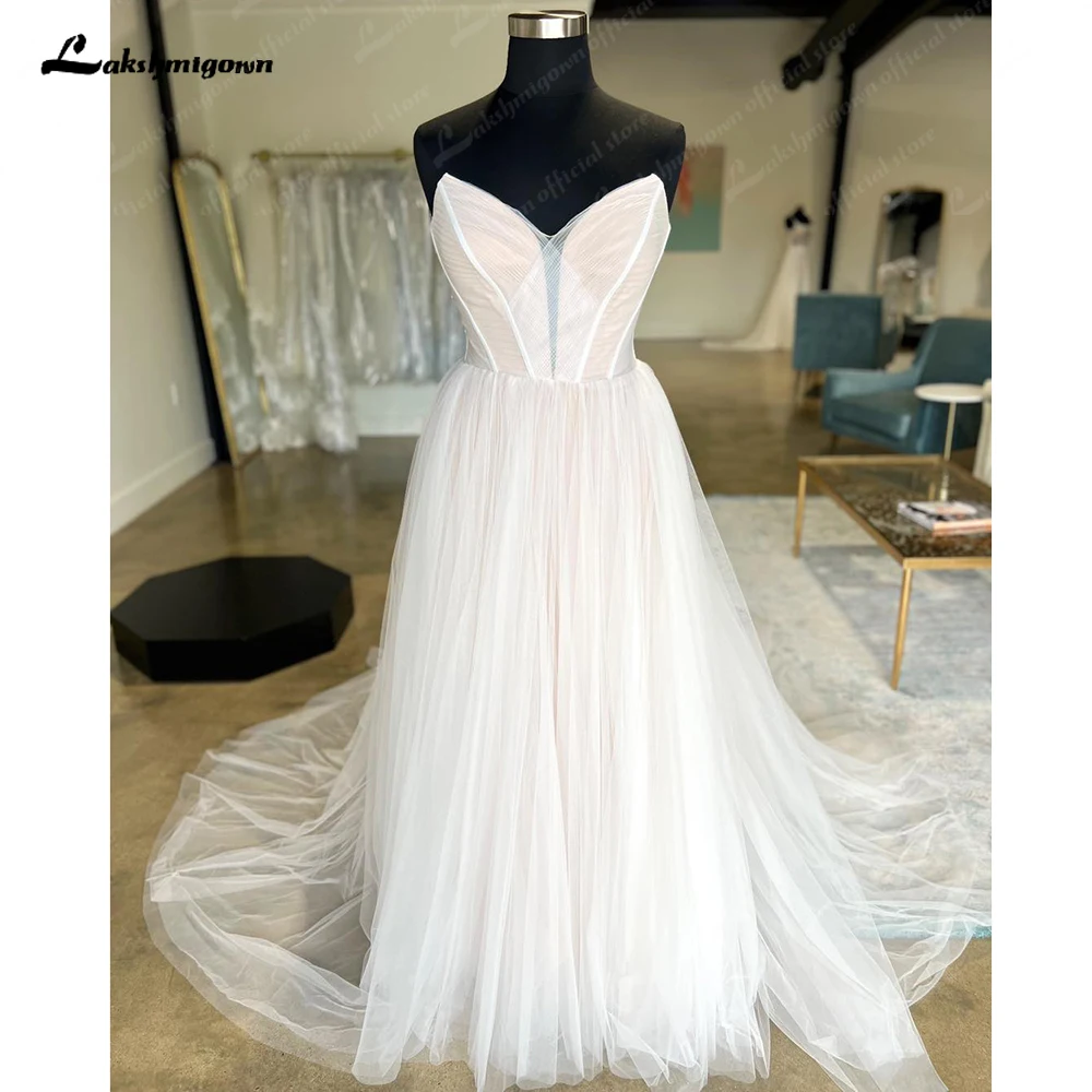 Lakshmigown pizzo Boho abiti da Sposa per le donne Robe estate 2024 Abito Sposa pieghe Sweetheart Bridal Beach abiti da Sposa vestido