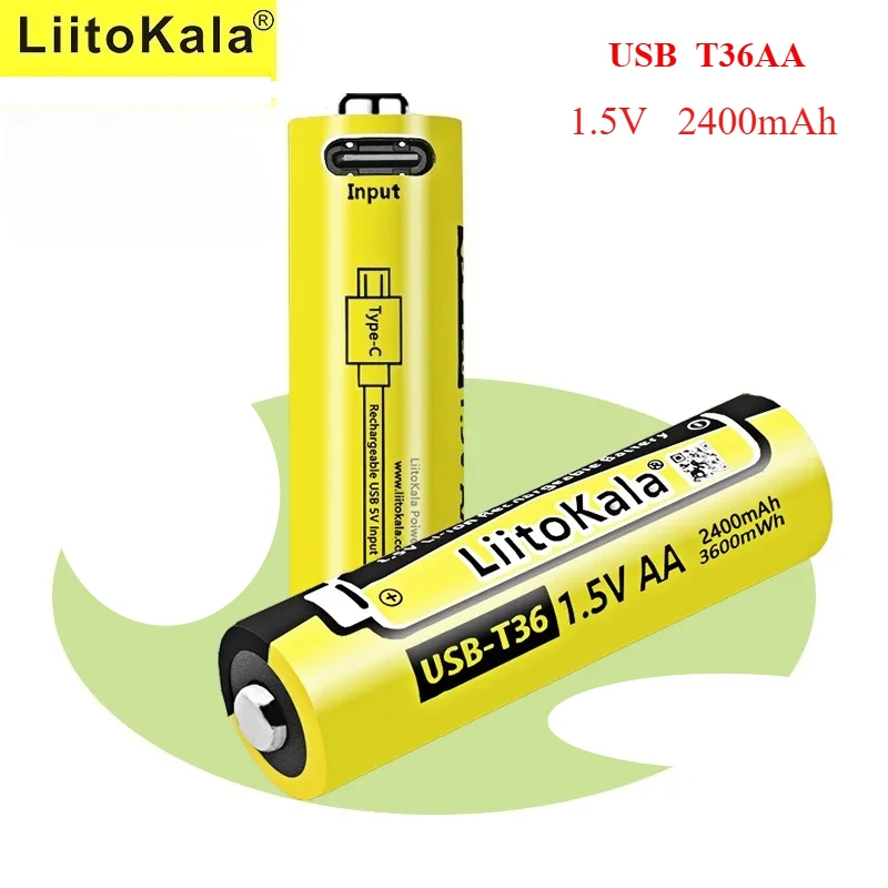 

1-10PCS LiitoKala USB-T36 1.5V AA 3600mWh High Capacity USB Rechargeable Li-ion Battery for Remote Control Wireless Mouse Tool