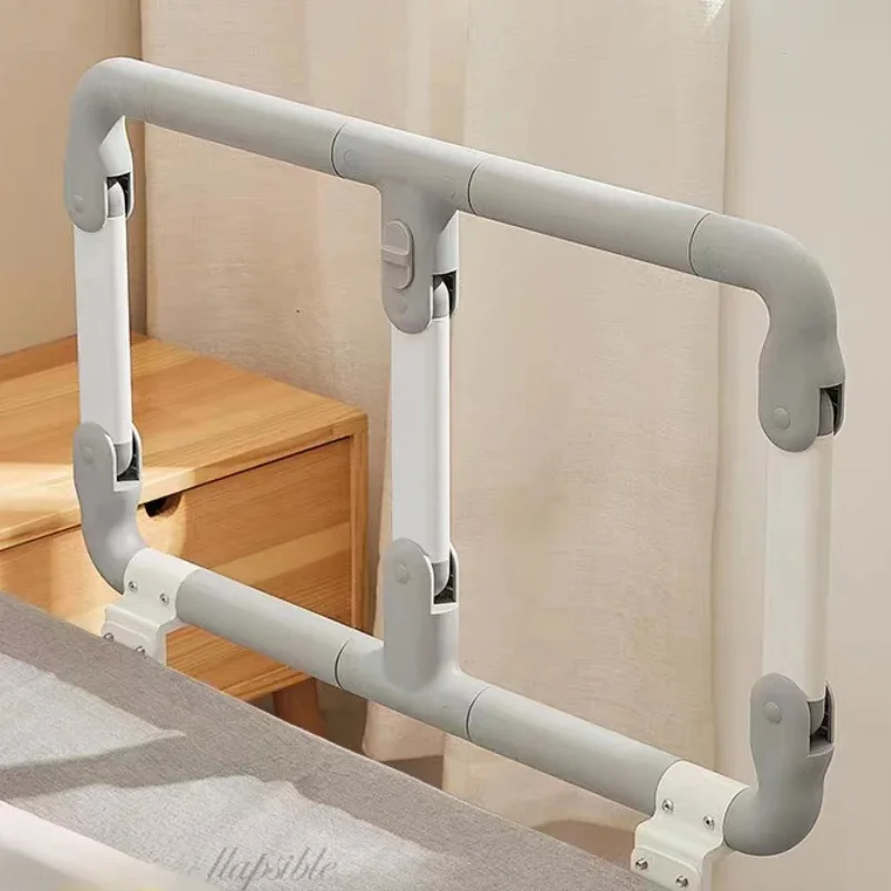 Bedside Safety Rail Elderly Assist Handle Anti-Fall Bed Guard Foldable Medical Bed Rail for Seniors and Children