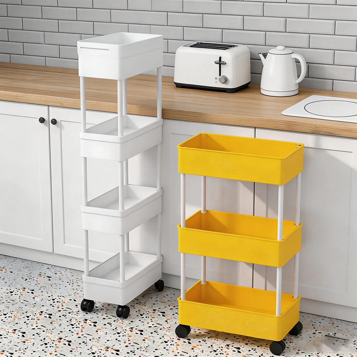 YFY Gap Cabinet Spice Organizer Kitchen Ginger Storage Rack Multifunctional Home Storage Rack Vegetable Rack