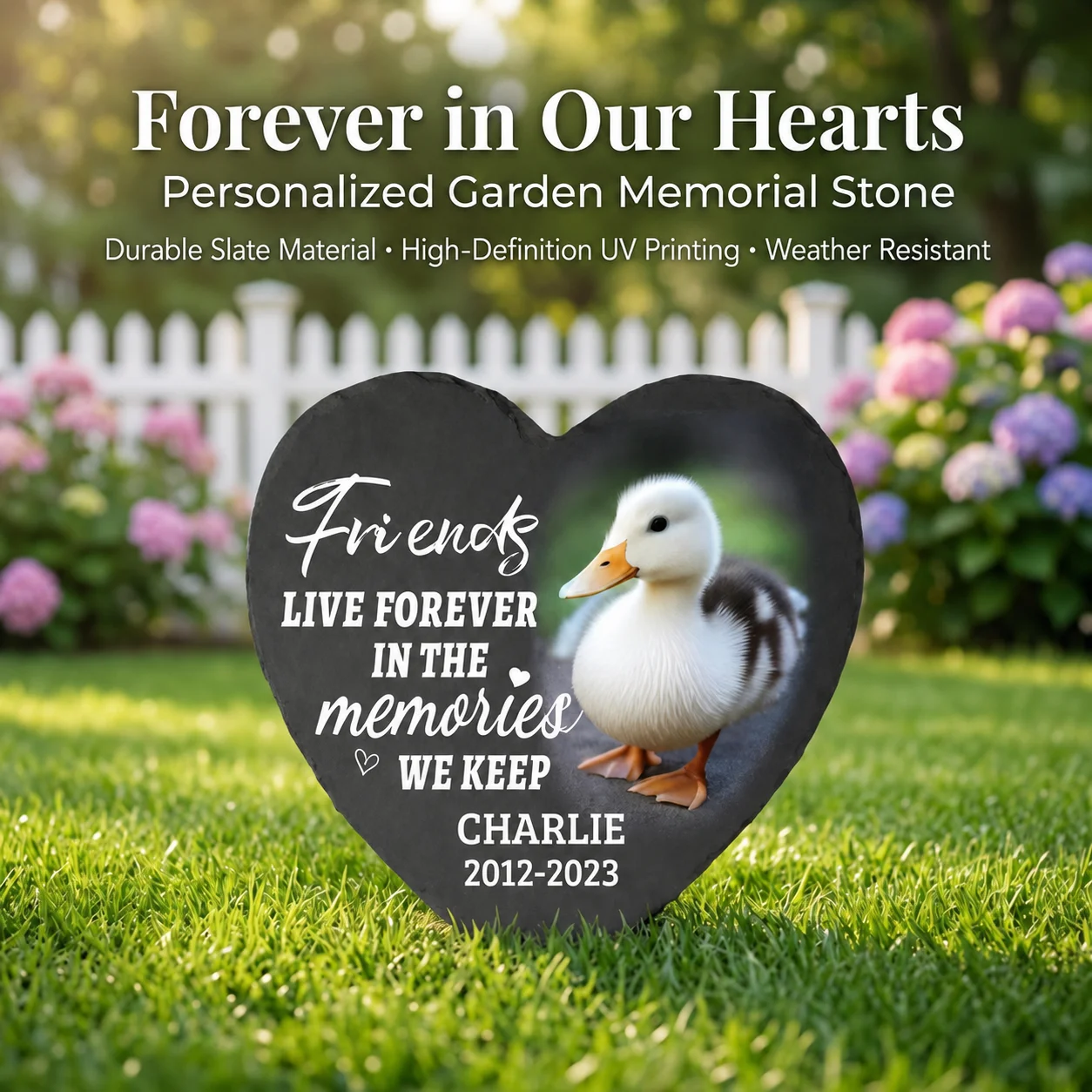 Custom Pet Memorial Gift Personalized Photo Dog Cat Grave Marker Slate Stone Memorial Plaque for Pet Lovers Sympathy Keepsake