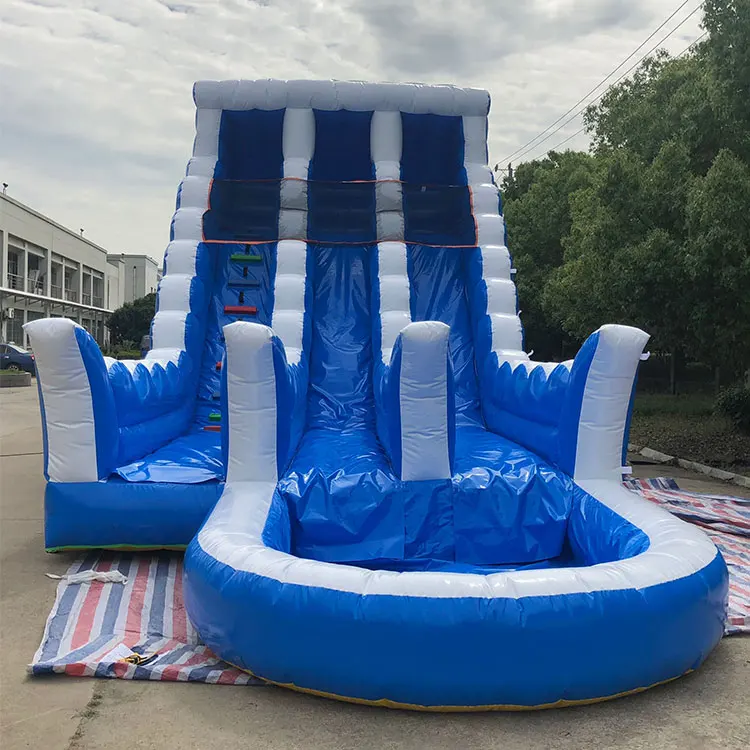 

Высокое качество, индивидуальный стиль, тема океана, синяя выдувная горка для влажной и сухой воды, надувная горка для бассейна