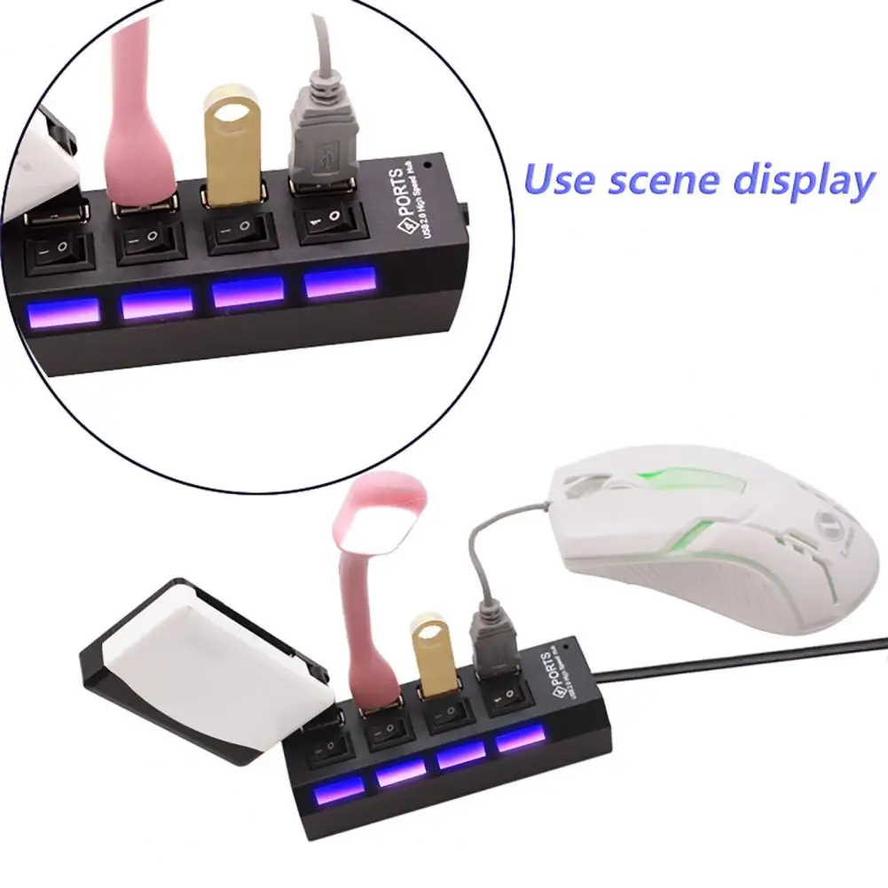 ปฏิบัติ USB Hub ประหยัดพื้นที่ Plug Play แล็ปท็อป USB 2.0 Splitter Hub USB Hub อะแดปเตอร์ USB Expander hub