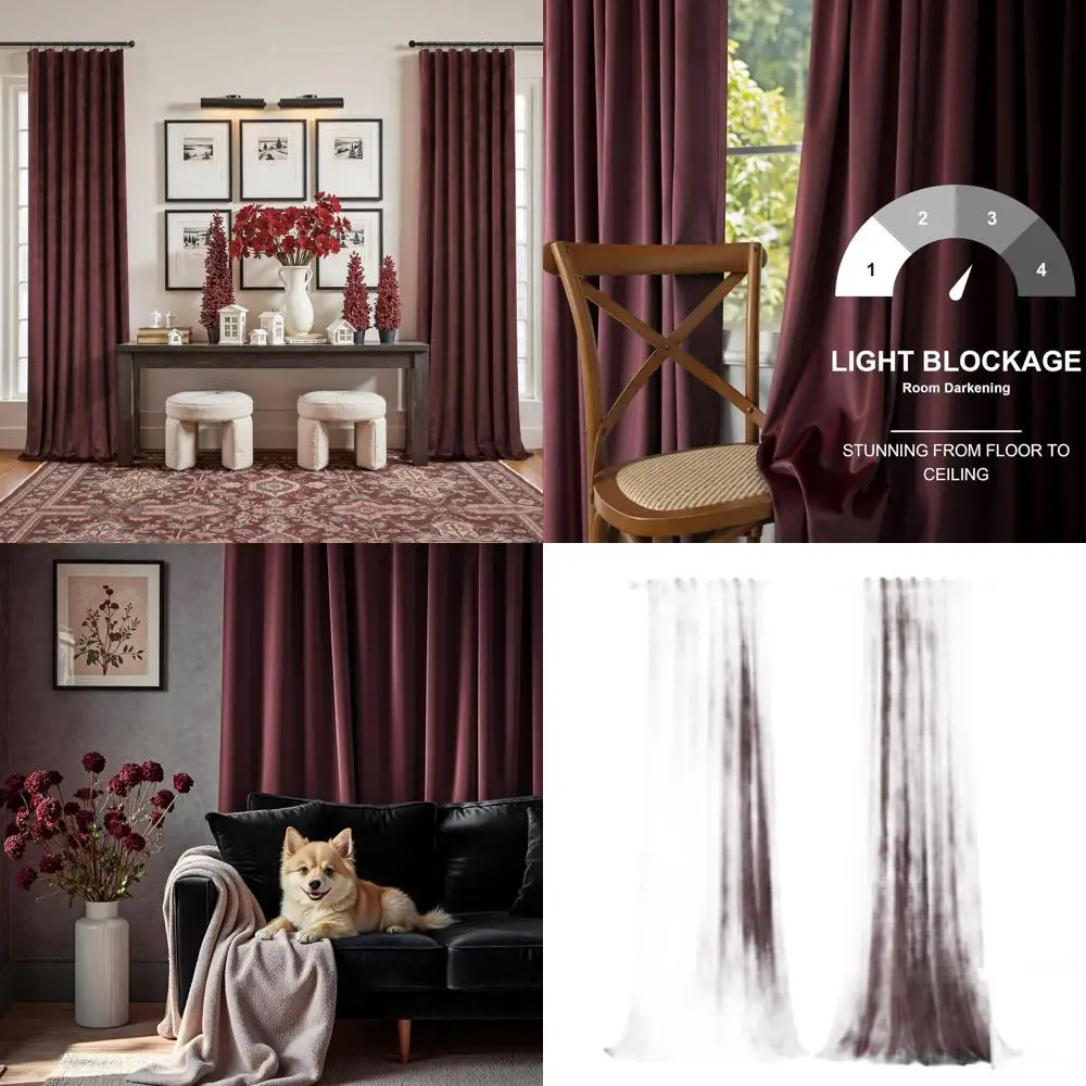 

Бархатные шторы цвета сиреневого сливового, длина 96 дюймов, светонепроницаемые, энергоэффективные, милые, плотные, обеспечивающие конфиденциальность для гостиной, спальни, столовой