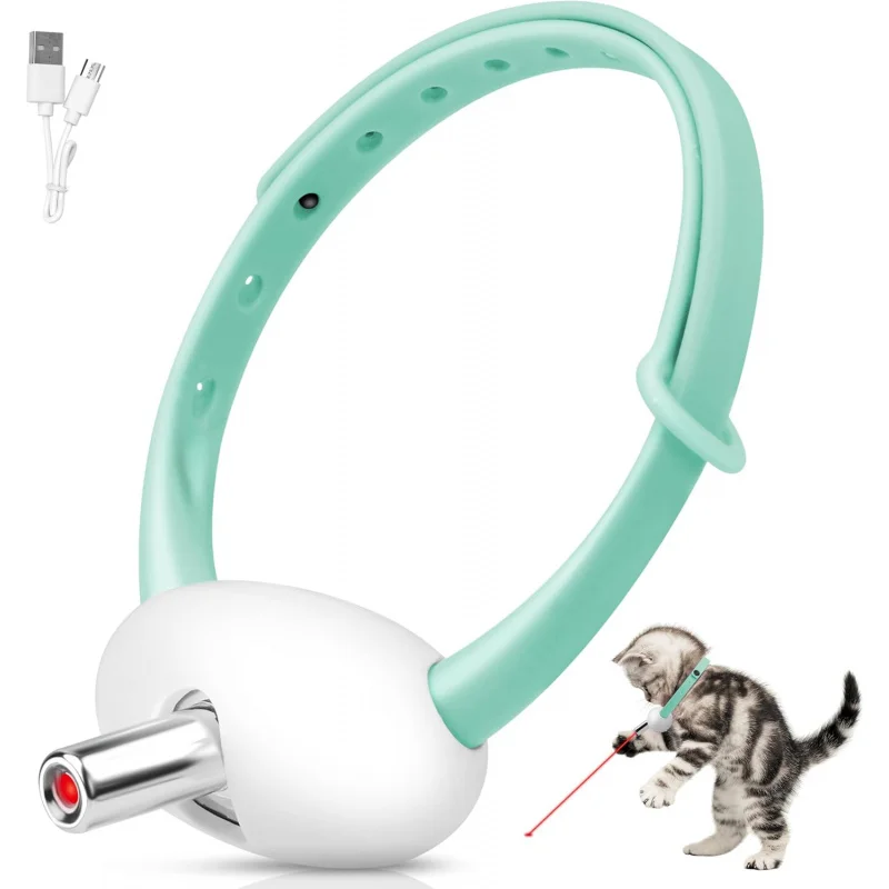 

Intelligent Laser Collar Cat Toy, Automatic Laser Pointer Kitten Toys, Pet Electric Smart Interactive Toy USB Charging Type-C