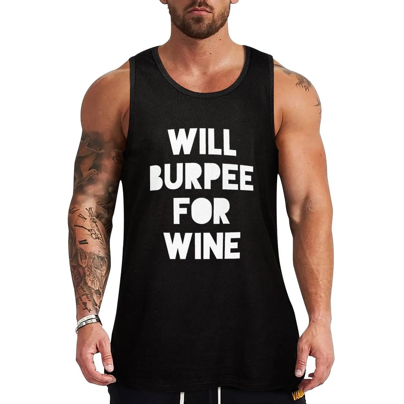 

Will Burpee For Wine Fun Fitness Gym Workout Tank Top male top summer clothes for men anime gym