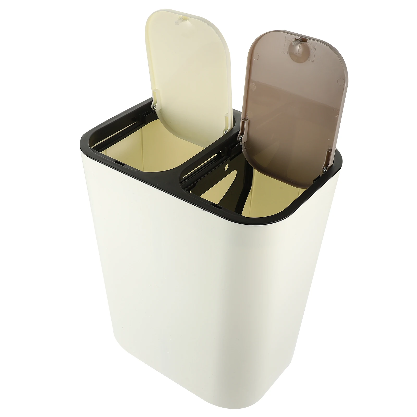 

Large Mini Push Trash Can Compost Bin Kitchen Lid Garbage Wastebasket Sorting Double Grid Waste Paper Basket Home Office