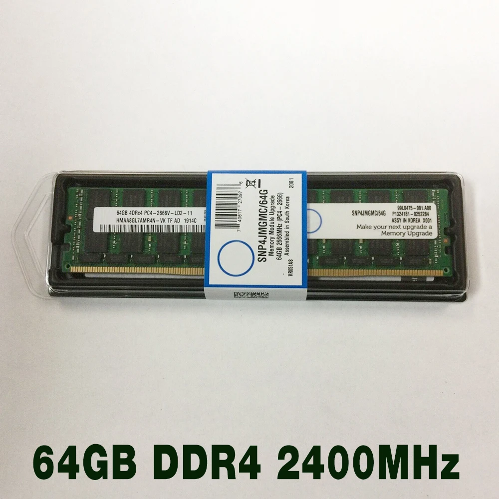 1 pcs For DELL Server Memory SNP4JMGMC/64G ECC RDIMM RAM Fast Ship High Quality 64GB 4DRX4 DDR4 2400MHz