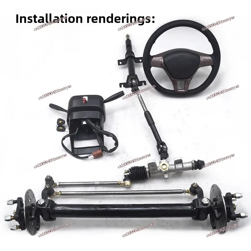

Electric four-wheeler front axle assembly dining car sightseeing car steering bridge disc brake front axle hand push flatbed
