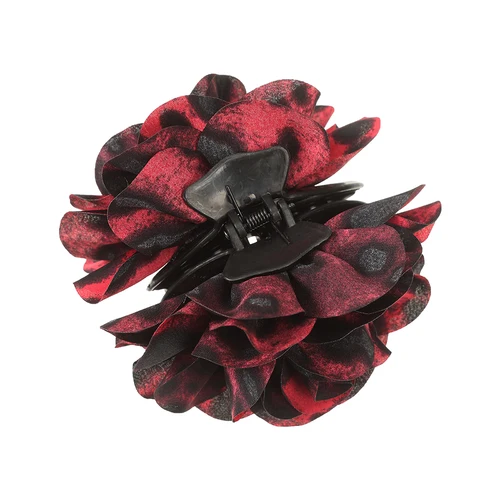 Imagen 2 del producto Pinza de pelo de flor de tela para mujer, pasadores de garra de rosa roja, horquilla, accesorios para el cabello