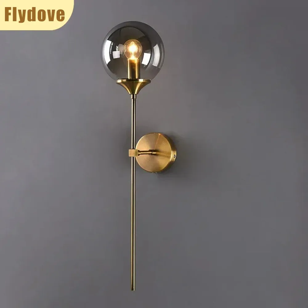 

Korean Style Modern LED Golden Wall Lamp Creative and Fresh Living Room Corridor Bathroom Background Wall Lighting Decoration