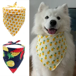 Sweet Big Dog Bandana Triangular Scarf Fruit Print Pet Grooming Accessories for Medium Large Dogs Samoye Bibs mascotas Products