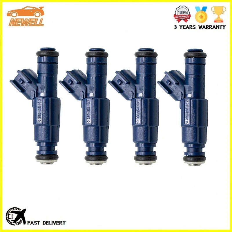4pcs 0280156162 3M6G-BA Fuel Injector For 2005-2008 Ford Escape Focus Mercury Mariner Mazda 3 5 6 2.0L 2.3L L4