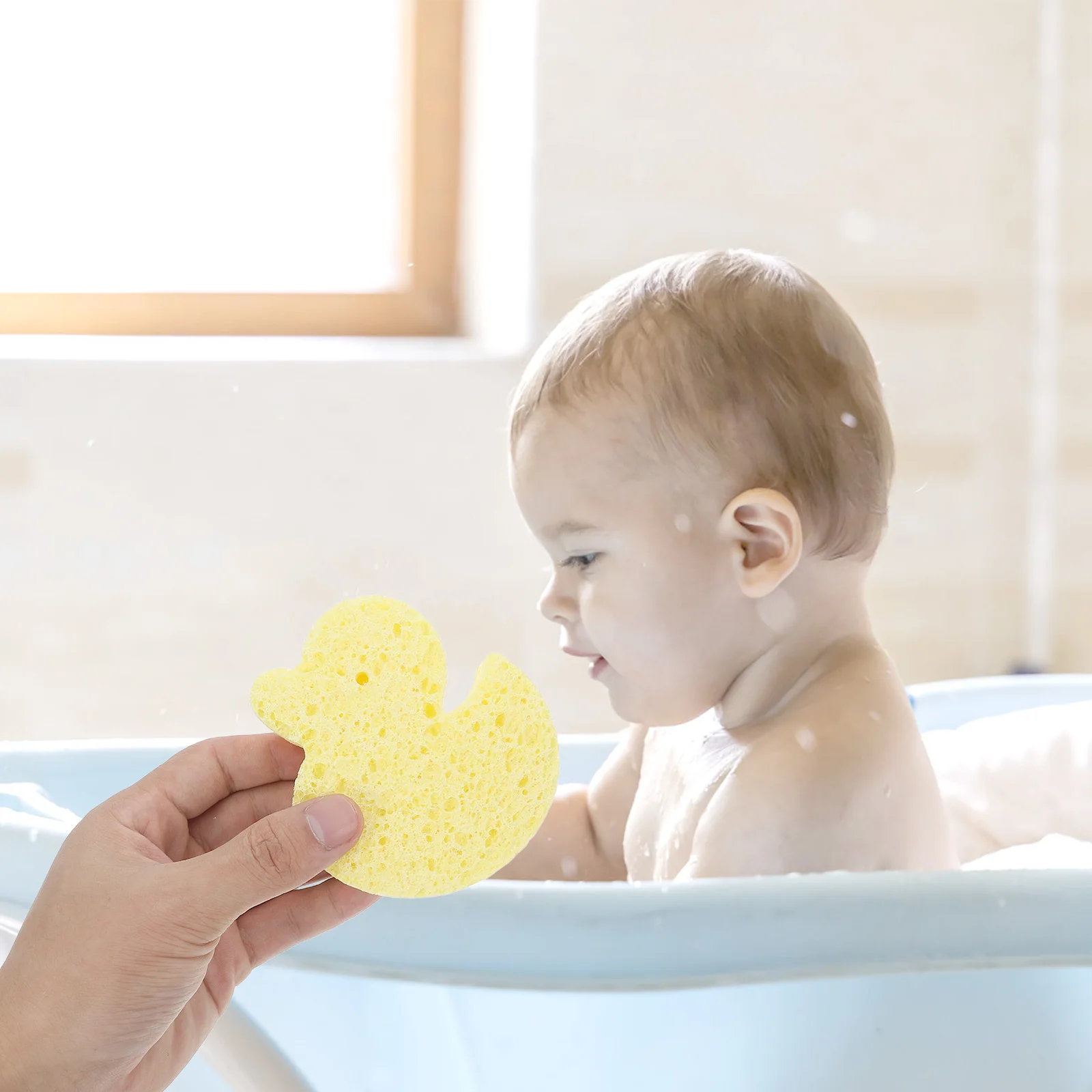 

Baby Cartoon Bath Sponge Yellow Soft Absorbent Waterproof Shower Sponge For Infant Toddler Bath Time Fun