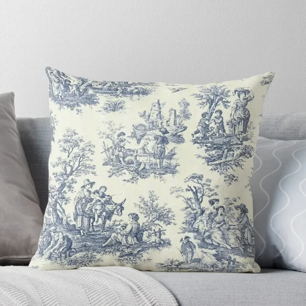 

Powder Blue French Toile Picnic Designs Throw Pillow Plaid Sofa Couch Pillows Luxury Cushion Cover Pillow