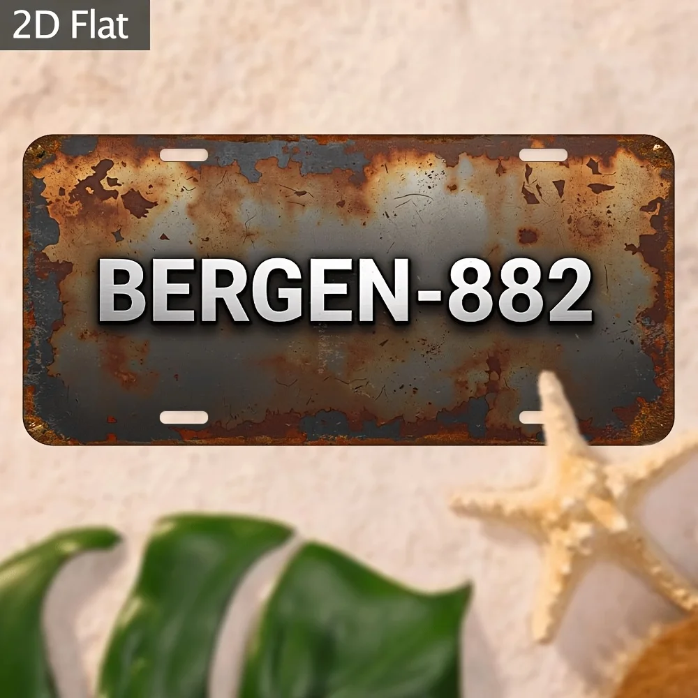2D Flat - Vintage 2D Metal Aluminum Wall Plaque, 12 X 6 Inches (30.48 X 15.24 Cm) - 