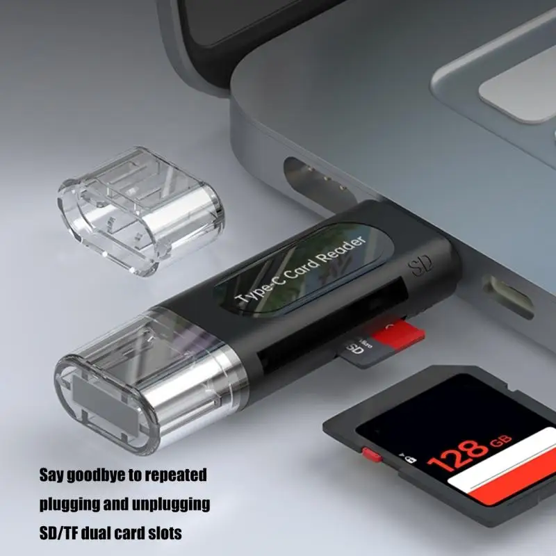 SDTF Card Reader USB2.0 Type C Adapters For Computer Phone Supports 128GB Memory Cards Plugs And Play Portable Data Transfer Dev