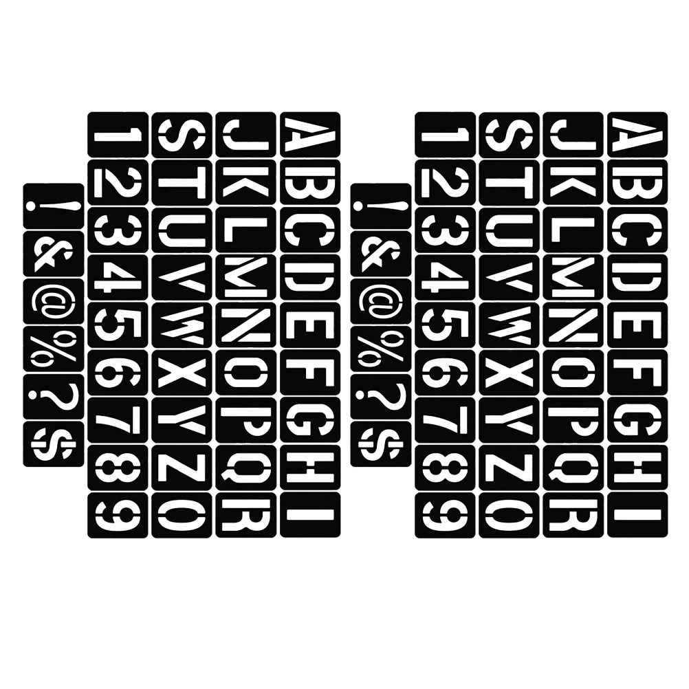 

2 Sets Black PP Hollow Stencils Painting Crafts Alphabet Letter Number Templates Reusable DIY Geometric Drawing Tools