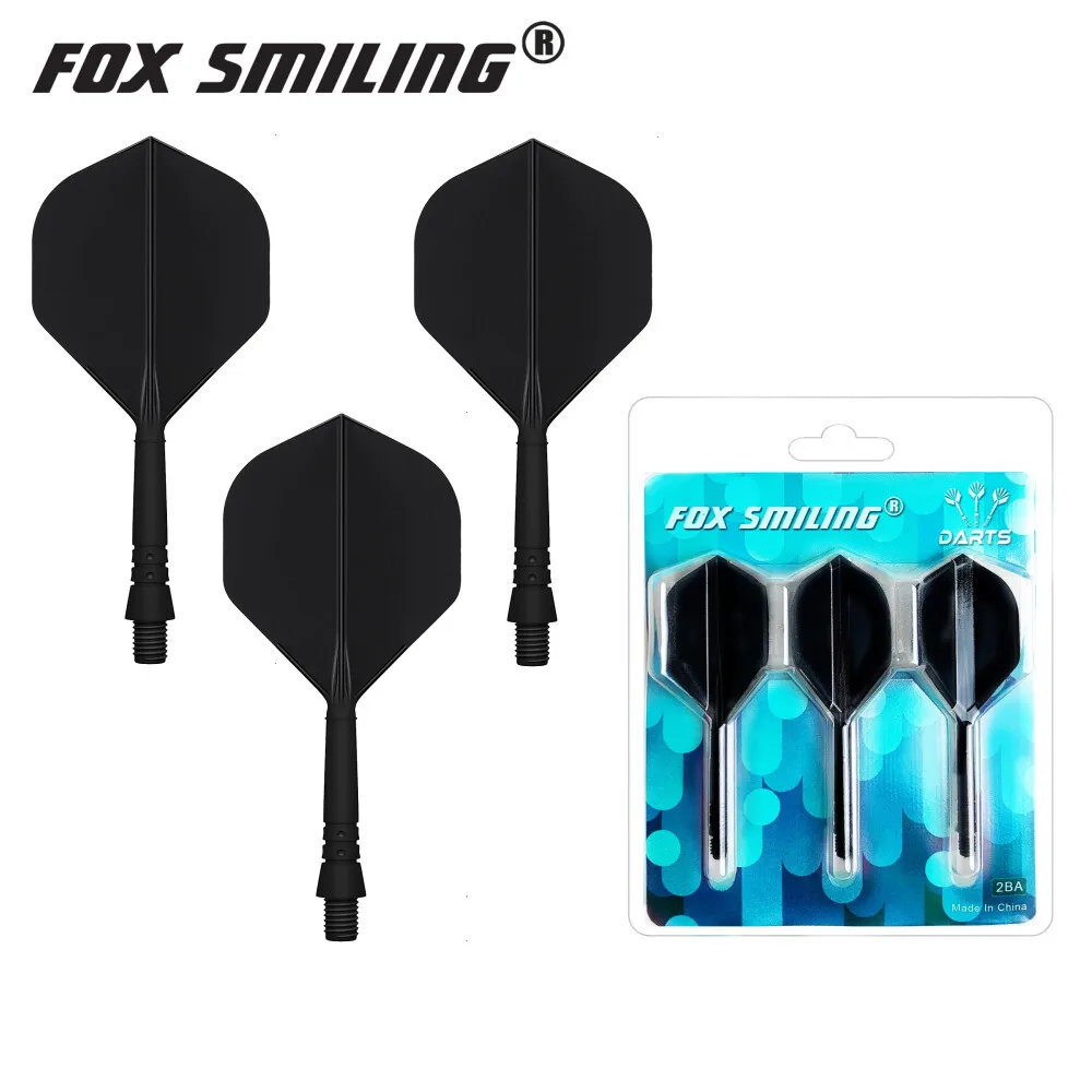 Fox smiley – accessoires de fléchettes, 3 pièces, vol de fléchettes avec manche de fléchette en un, vis 2BA Durable, Anti-chute, série TB