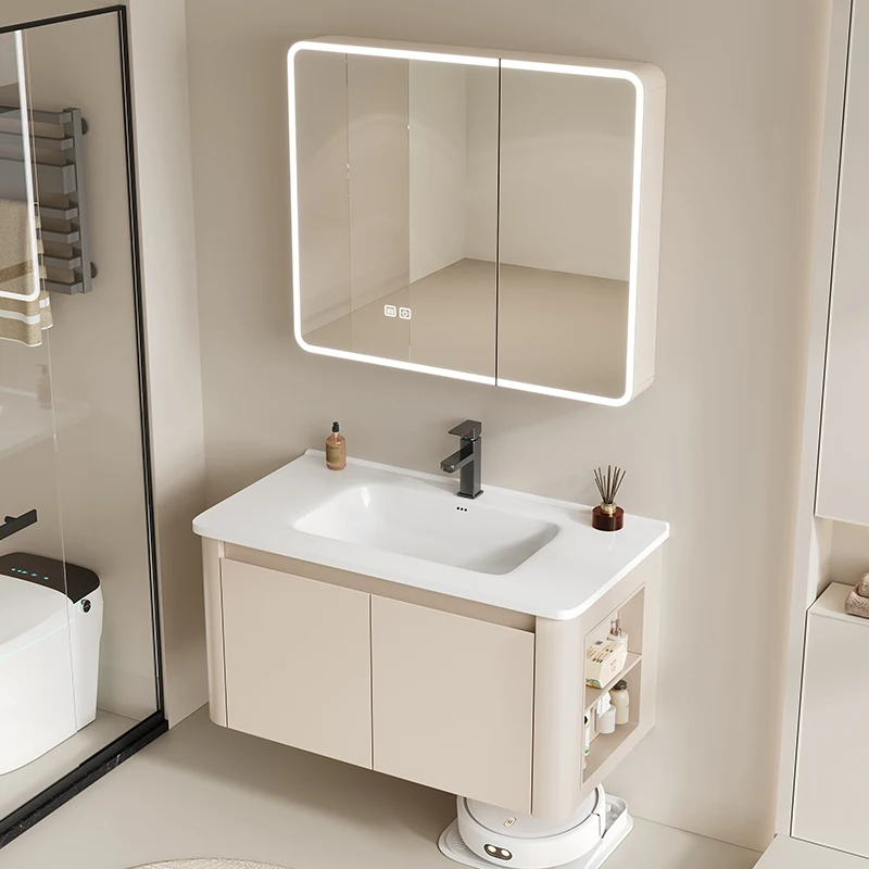 

Storage Organized Bathroom Cabinet Led Light Makeup Mirror Bathroom Cabinet Closet Luxury Meuble Salle De Bain Home Furniture