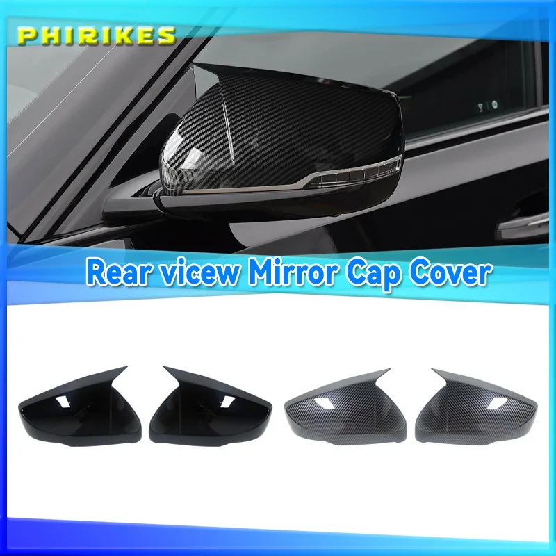 1 paire de coques de rétroviseurs de voiture, noir brillant/fibre de carbone, pour Cadillac CT5 CT6 version américaine 2020 - 2024