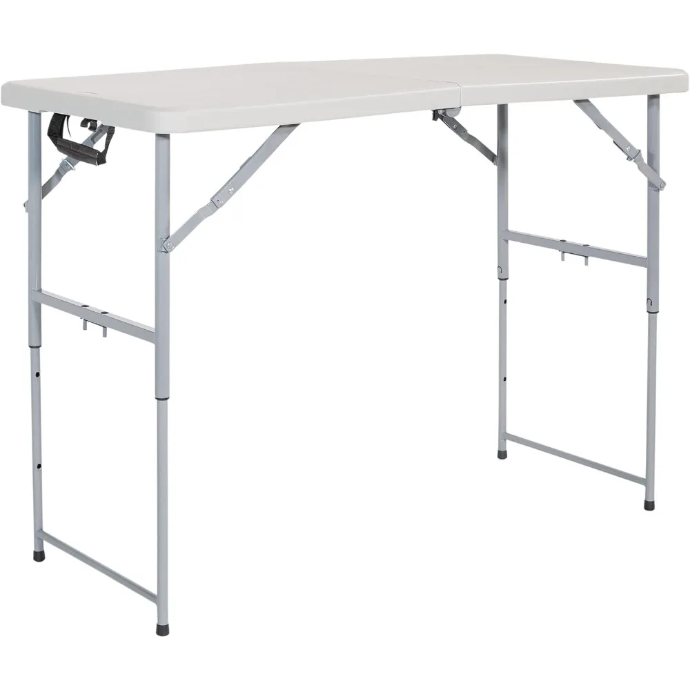 

Star Resin Multipurpose Rectangle Table, 4-Feet Long, Height Adjustable, Center Folding Table, Light Gray