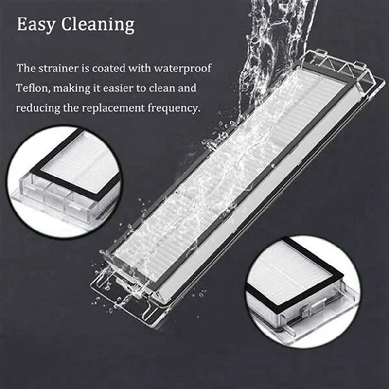 3 conjuntos de filtro hepa escova lateral principal para xiaomi 1s roborock s6 s5 max s60 s65 s5 s50 e25 e35 peças vácuo acessórios vendas