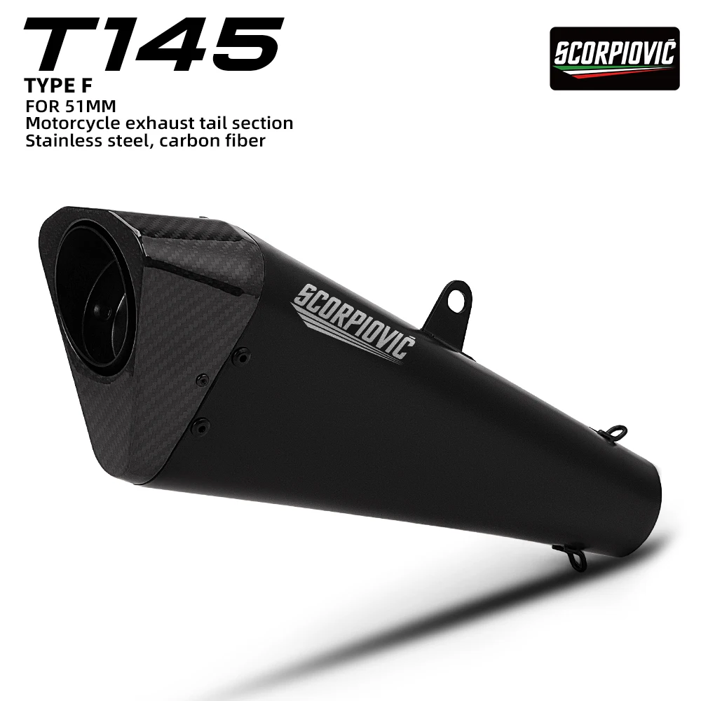 

Универсальный мотоциклетный глушитель GP 51 мм из углеродного волокна T145 для Z900, FZ6, RC390, S1000XR, R3, MT07, XMAX300