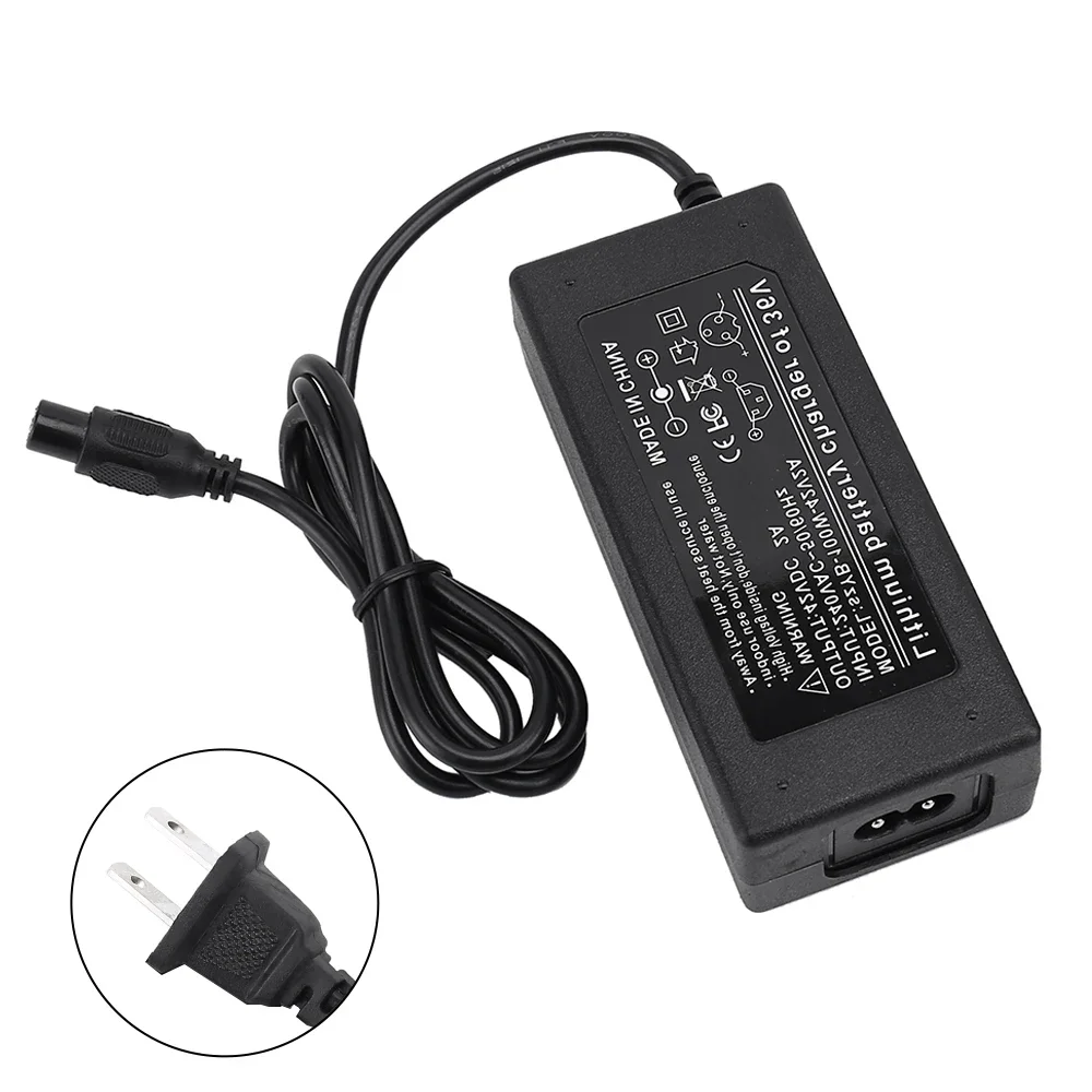 Scooter Adapter 42V 2A Electric Scooter Battery Charger US Plug Battery Power Supply Adapter for Scooter Skateboard Accessories