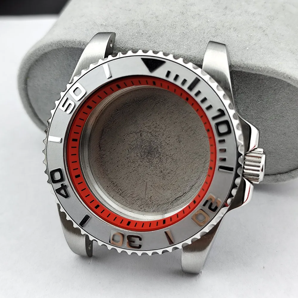 40,5mm Edelstahlgehäuse passend für NH35/NH36 Uhrwerk, Saphirglas, Ersatzteile, Zubehör, Silber, Schwarz, Roségold, Yacht-Uhrenbox – Detail 5