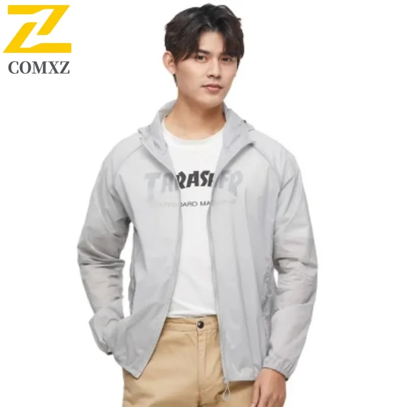 للجنسين UPF50 + سترة بغطاء للرأس للشمس مقاومة للرياح سريعة الجفاف معطف جلد خفيف الوزن للجري والمشي لمسافات طويلة موضة الشارع والرياضات الخارجية 2025 #4