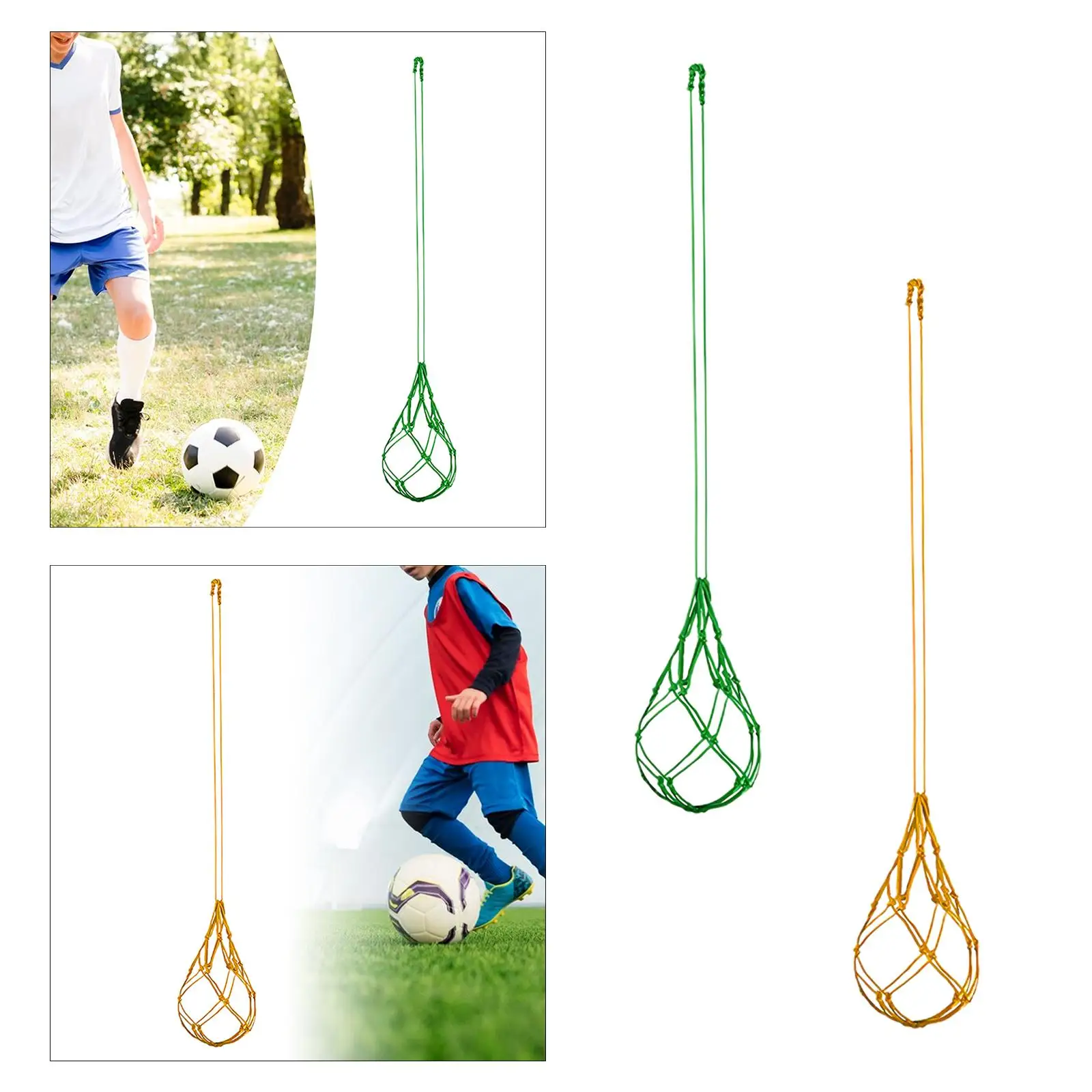 Nylon Soccer Net Bag para crianças e adultos, Soccer Kick Trainer Fits Ball Size 3, 4, 5, Prática Solo, Futebol, Esportes