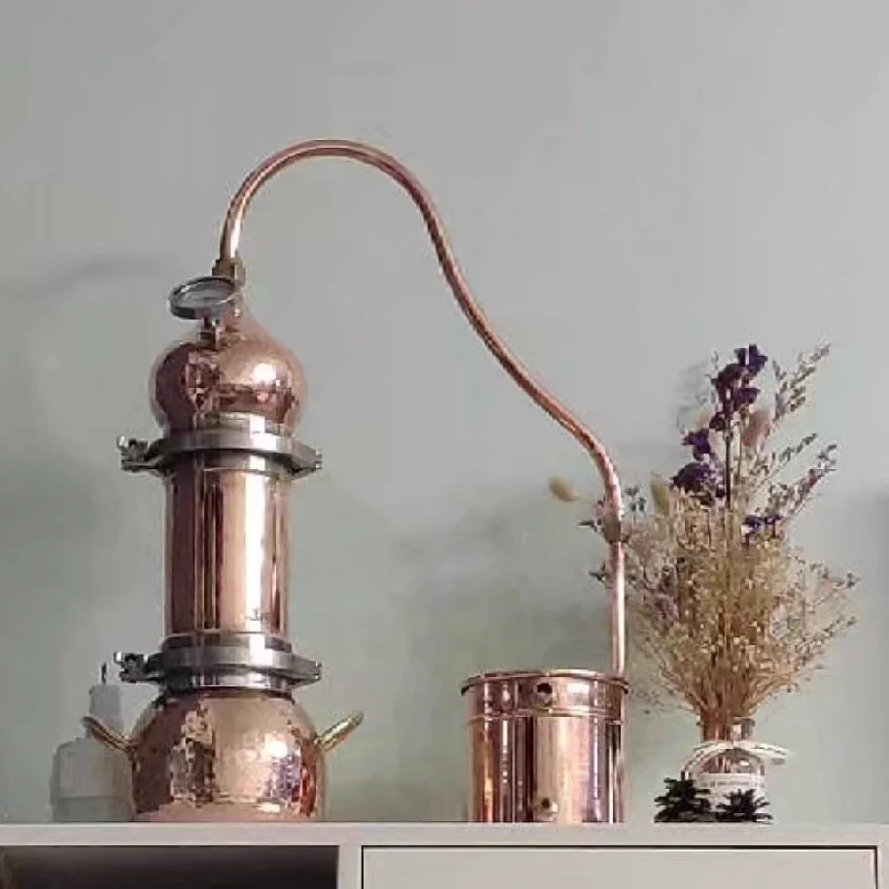 3 Liters Copper Distiller, All Copper Hydrosol Machine, Chuck Type Distiller, Clamp Sealed Distilled Spirit Distiller