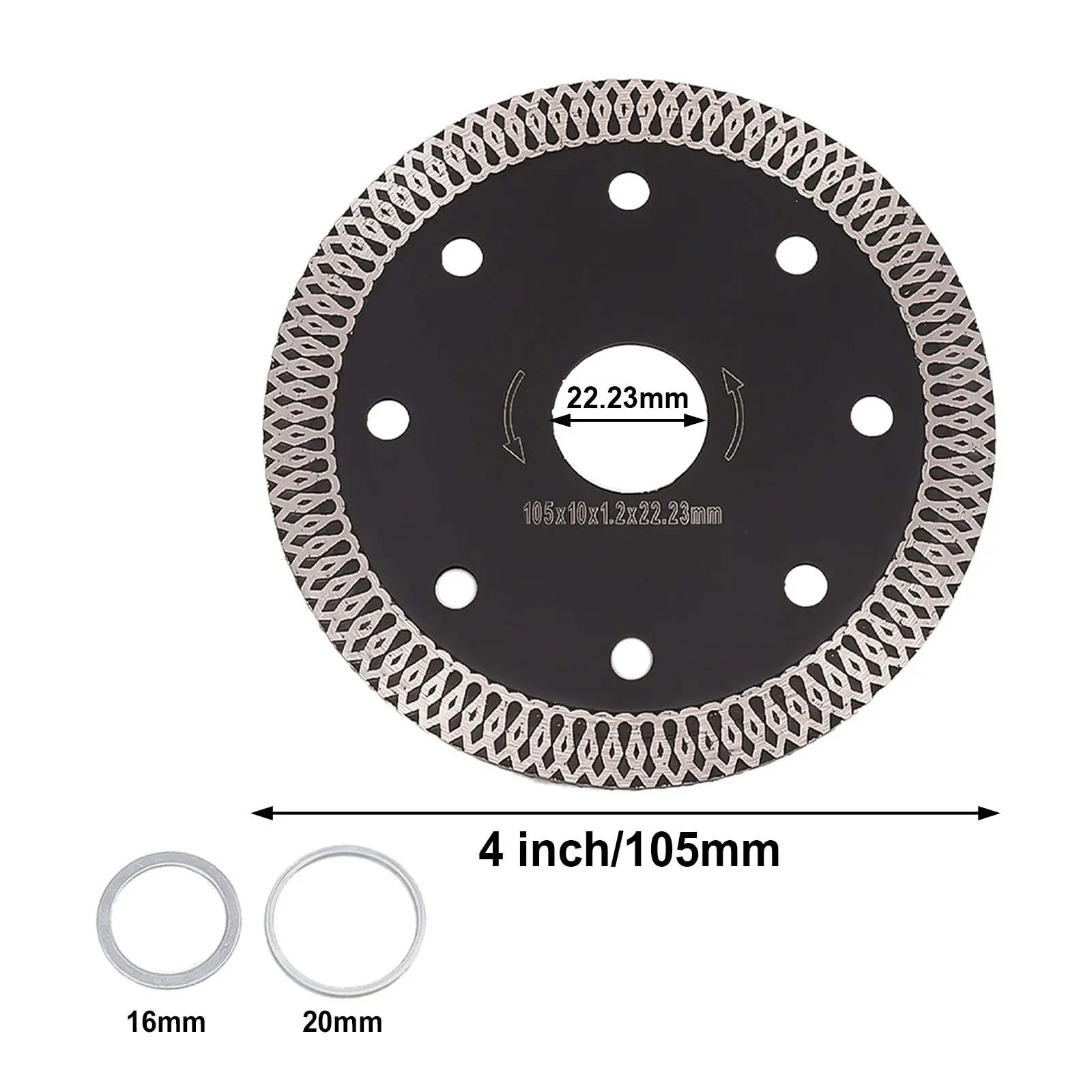 Hoja de sierra de diamante Turbo de 3 tamaños, disco de corte de mármol y granito, hojas de cerámica para amoladora angular de 105MM/115MM/125MM