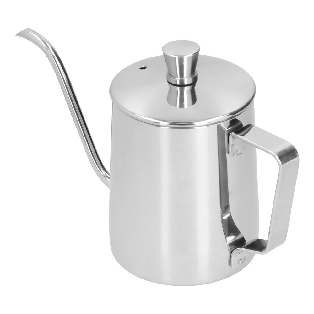 

304 Stainless Steel PTFE Coffee Kettle 350ml Capacity Scratch Resistance Pour Over Coffee Pot With Lid Flow Control