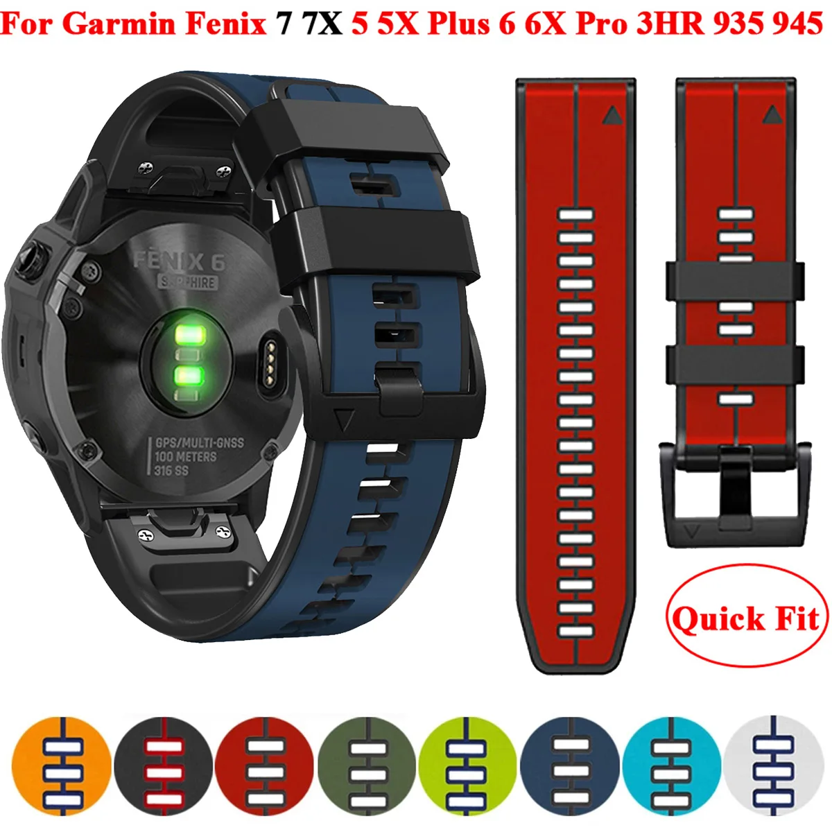 

Смарт-часы 22/26 мм для Garmin Epix Gen 2, спортивный силиконовый ремешок для Fenix 7 7X 5 5X Plus 6 6X Pro 3HR, браслет Quick Easyfit Band