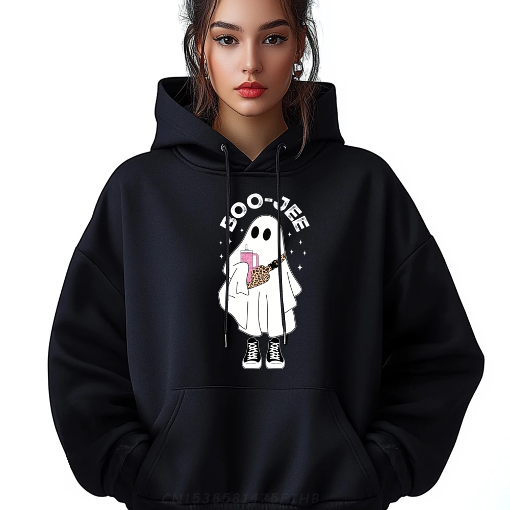 

Spooky Season Cute Ghost Halloween Costume Boujee Oversized Hoodie Man Clothes Vegan Christmas Sweater