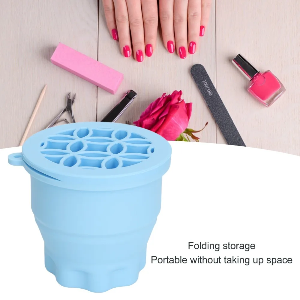 2 In 1 Integrated Makeup Brush Cleaning Mat Foldable Space Saving Style Portable Travel Friendly Cosmetic Brush Cleaner Bowl
