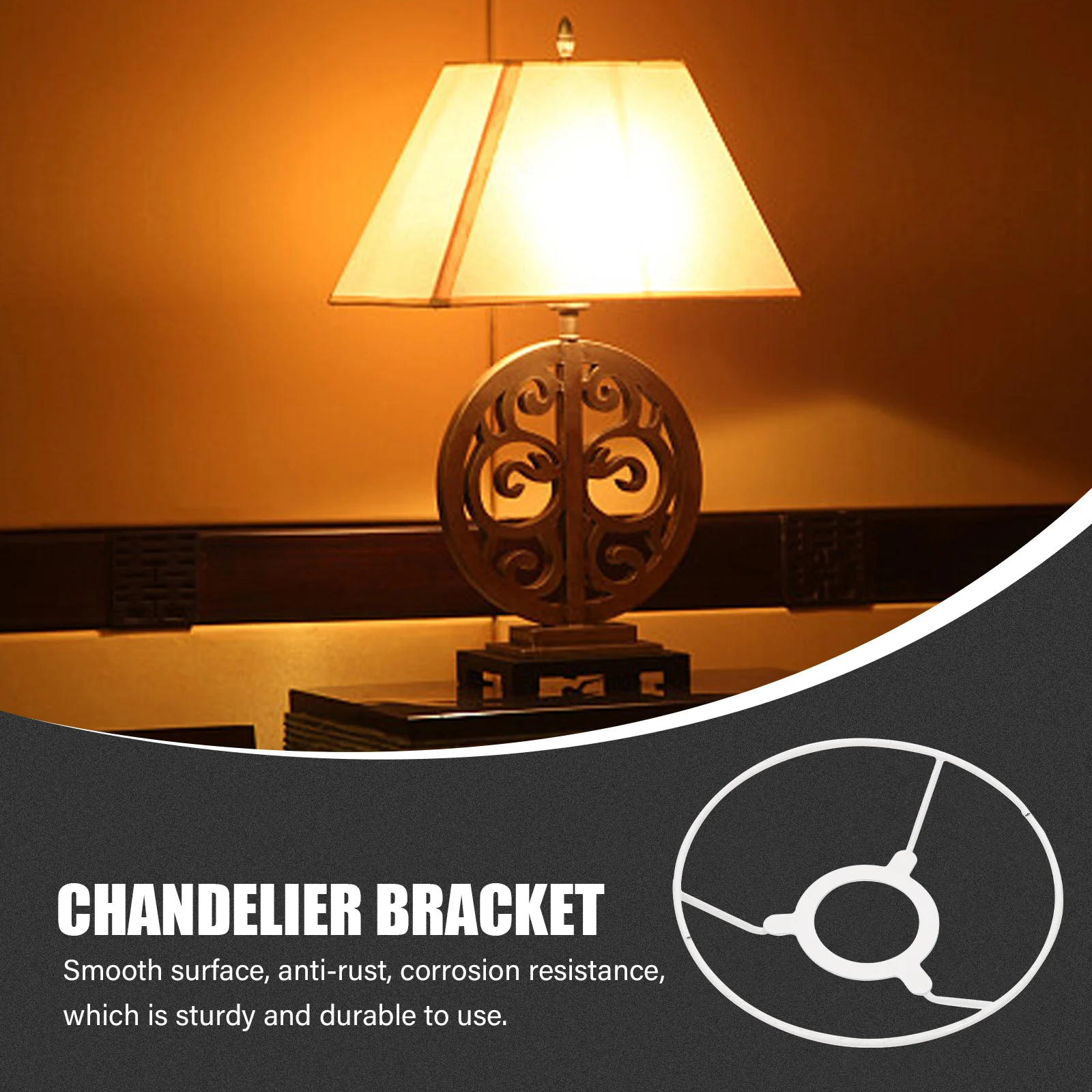 

Iron Lampshade Frame Accessories for Table Ceiling Lights DIY Chandelier Bracket Sturdy Lighting Pendant