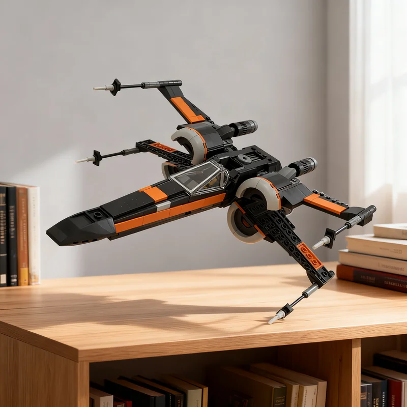 593pcs MOC Star Battle T-70 X Wing Black One Version Model Building Blocks Christmas Gift Toy Birthday Idea Display Collection