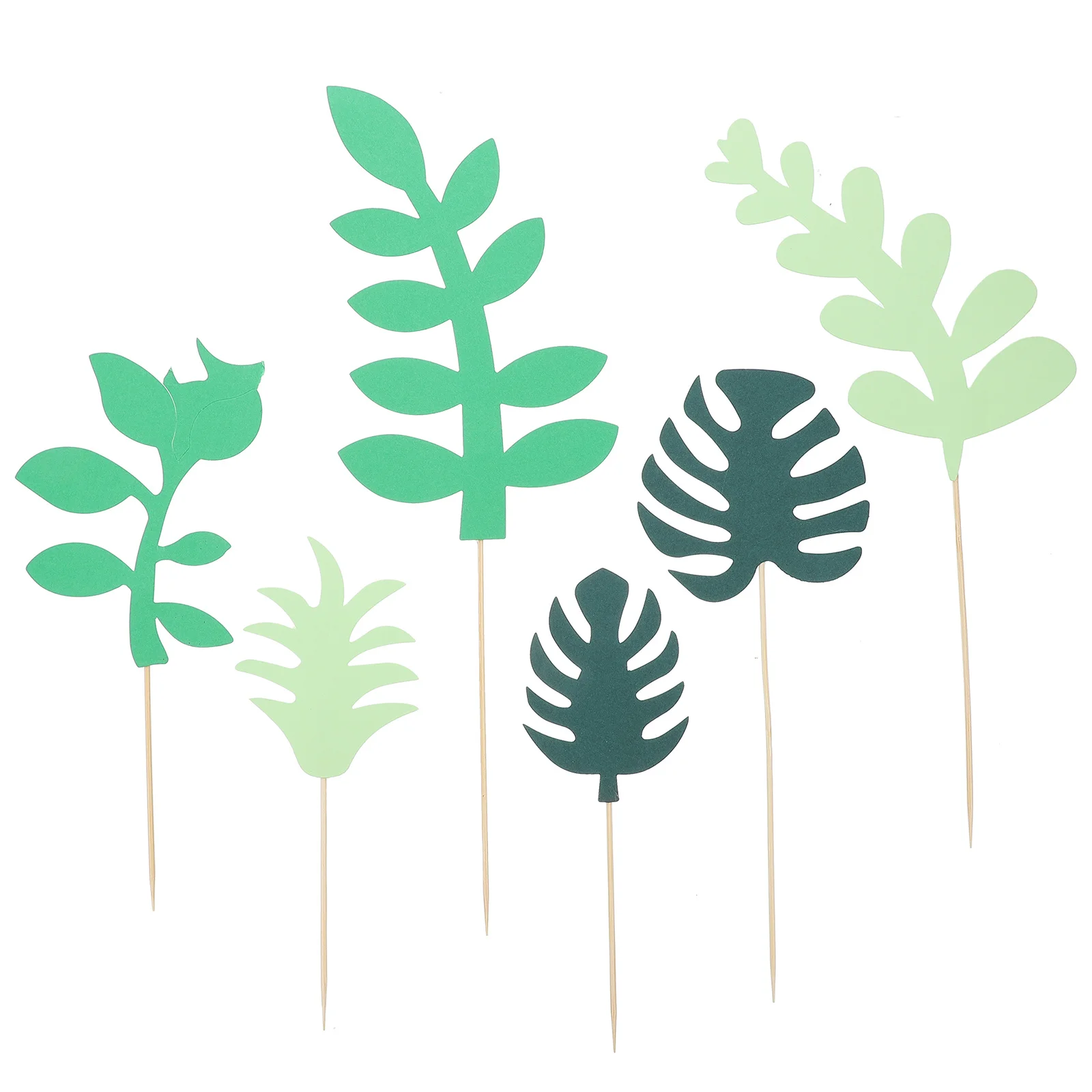 24 قطعة المكونات أوراق خضراء الاستوائية ورقة كعكة ديكور لحفل زفاف عيد ميلاد كعكة توبر كب كيك ديكور الخضرة إدراج