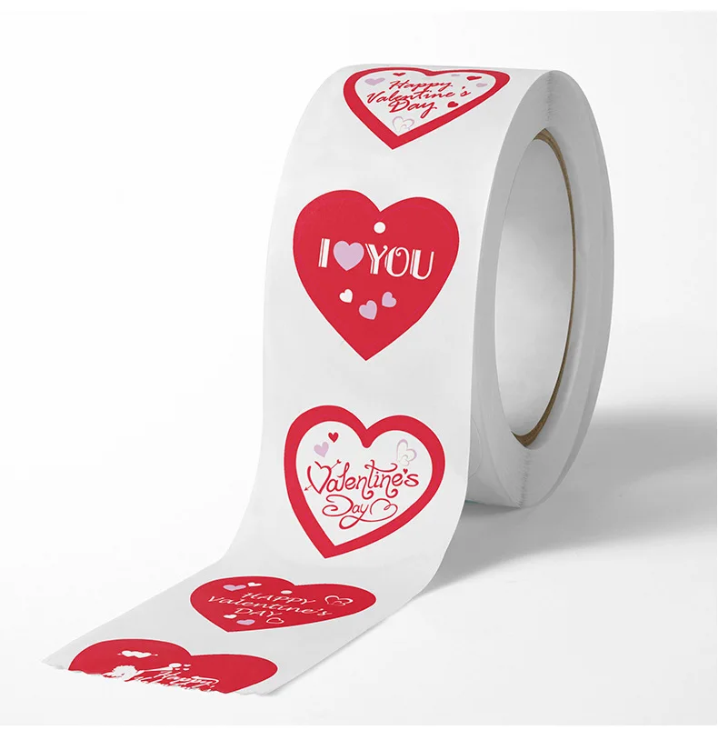 Screatieve DIY 2,5 cm Liefde Sticker Valentijnsdag Verjaardag Dank U Afdichting Sticker Roll Gift Decor Verspreid Liefde en Vreugde op Feest