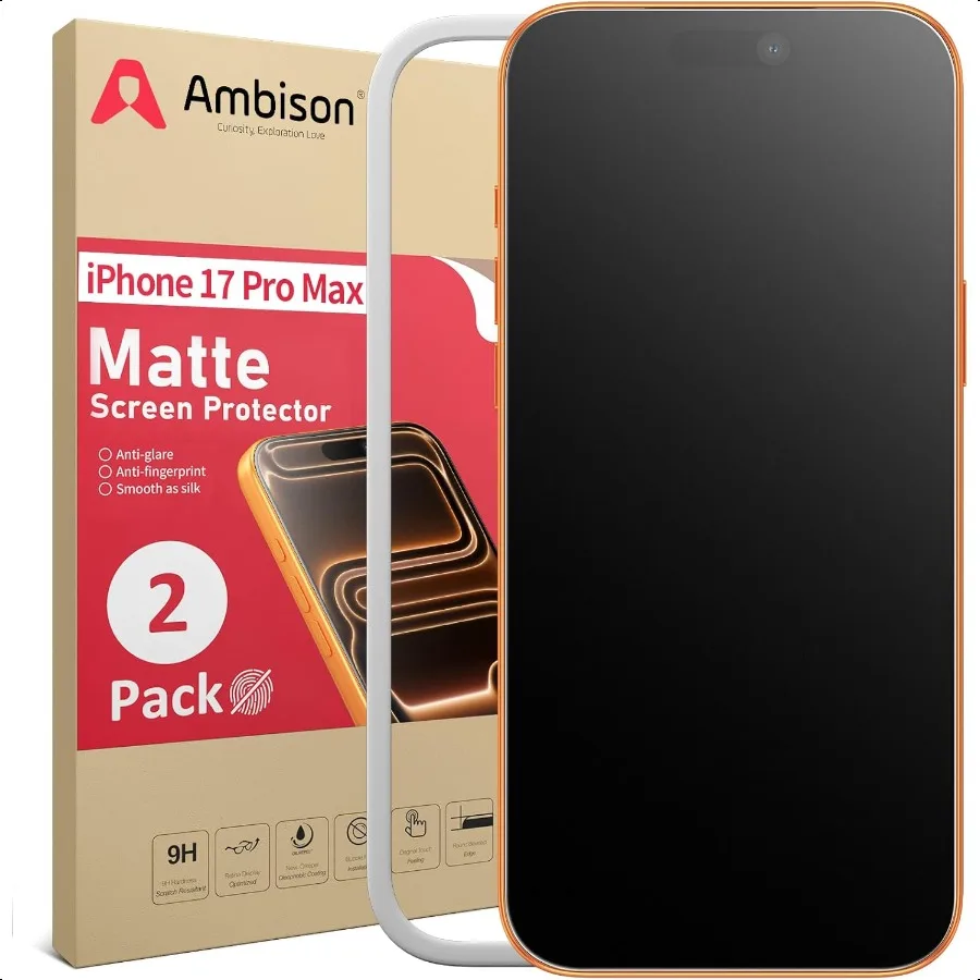 

2 Pack Matte Screen Protector for iPhone 17 Pro Max 6.9inch 2025 Anti Glare Anti Fingerprint No Bubbles Smooth as Silk Easy Ins