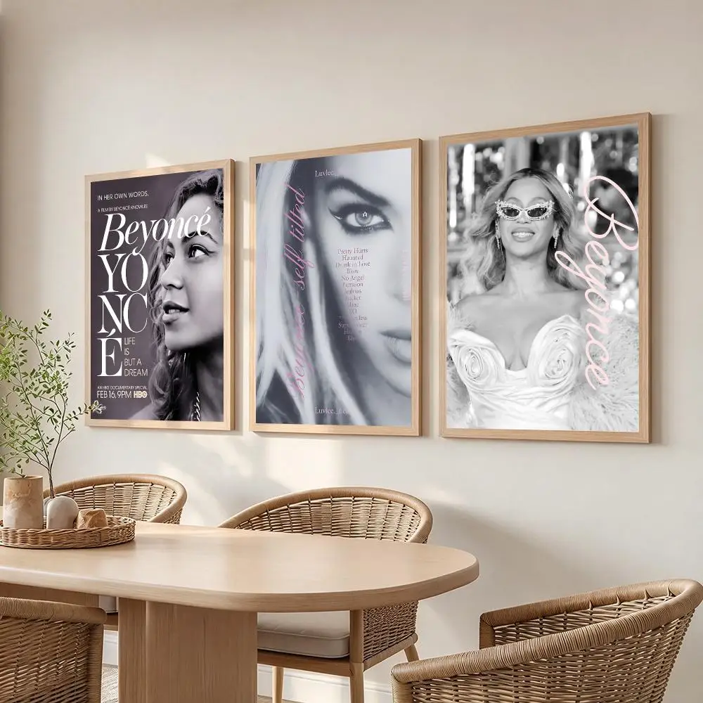 music Beyoncé Poster Poster HD Frameless Creamy Style Home Decor Wall Art for Living Room Bedroom Gift
